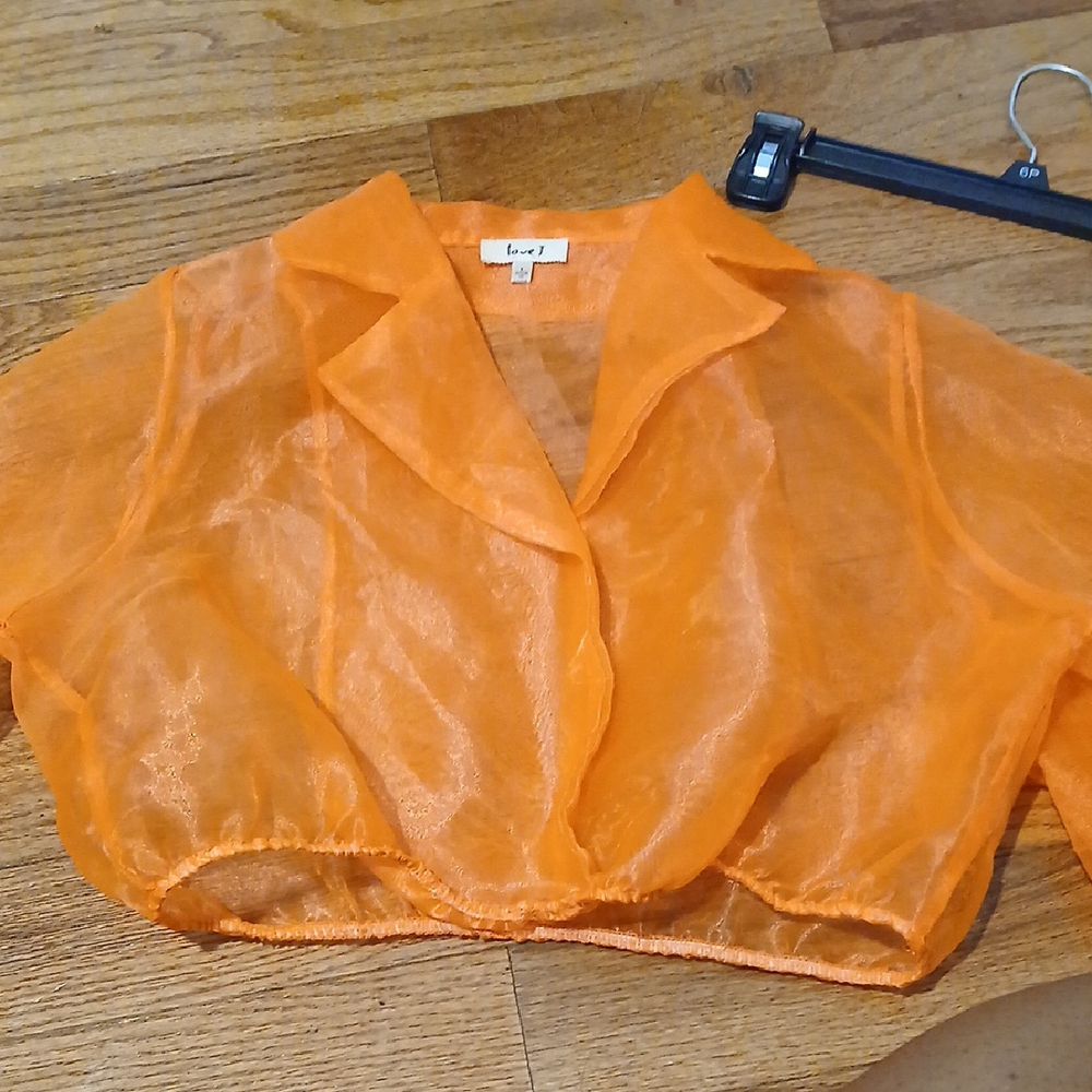 Love J Sheer Orange Blouse
